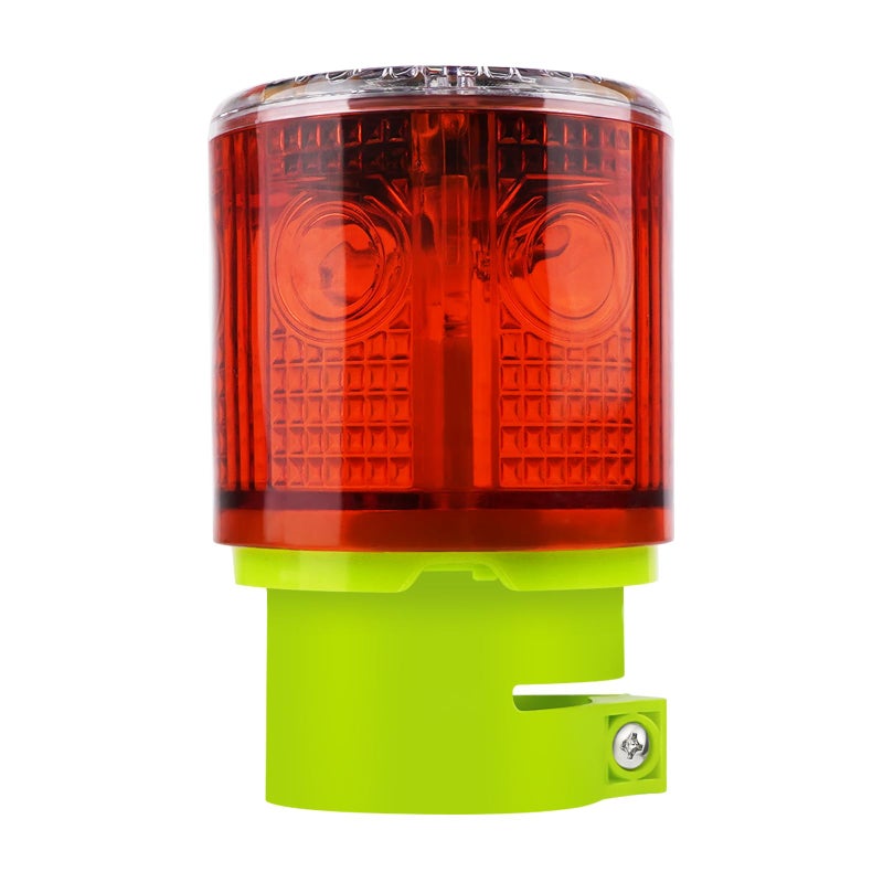 Aolyty Solar Strobe Warning Light 360 Degree Super Bright Waterproof IP54 for Construction Traffic Dock Marine Light Control Flashing (Red) - Image 1